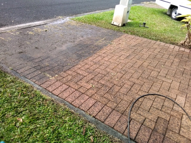 Driveway being cleaned